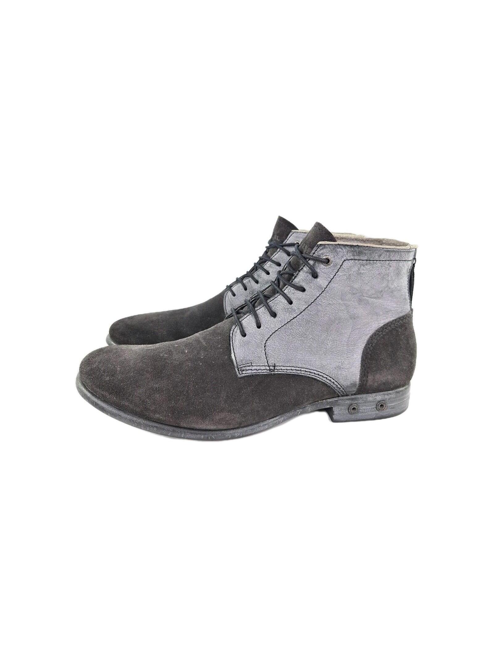 Diesel Mens Gray Midnight Suede Leather Ankle Boots Size 45 Lace-Up Chukka Boot